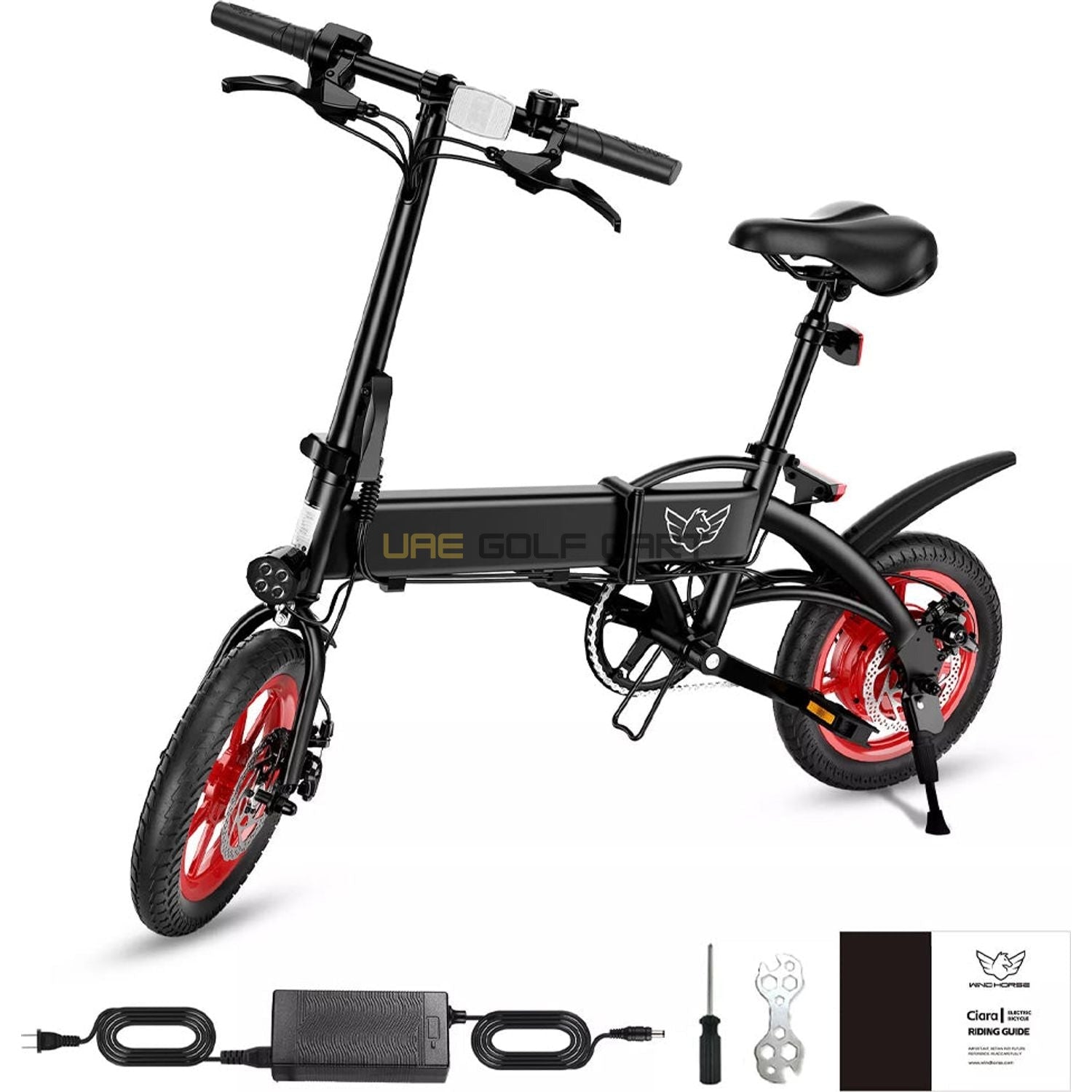 Buy Carbon Alloy Foldable Ebike 36V 350W 45 lbs - 35 MPH, 30 Mile Range, 330 kg Load, IP54 Waterproof - Electric Bikes at UAE Golf Cart