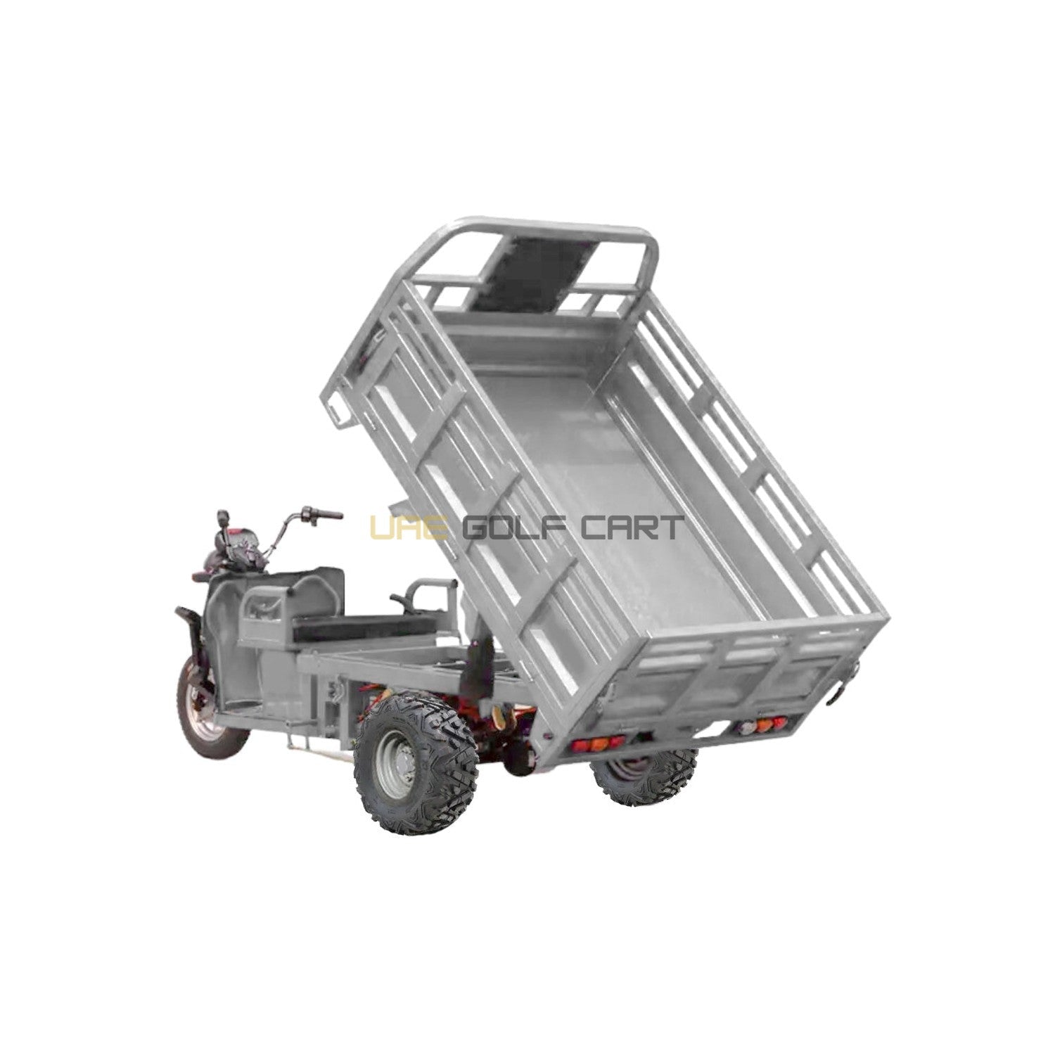 Electric Cargo Tuk Tuk 1.8M | 60V 1800W | 700KG Load | Hydraulic Dump Bed | Off Road Tyres | UAE Golf Cart - Cargo Bikes - Close Up | UAE Golf Cart