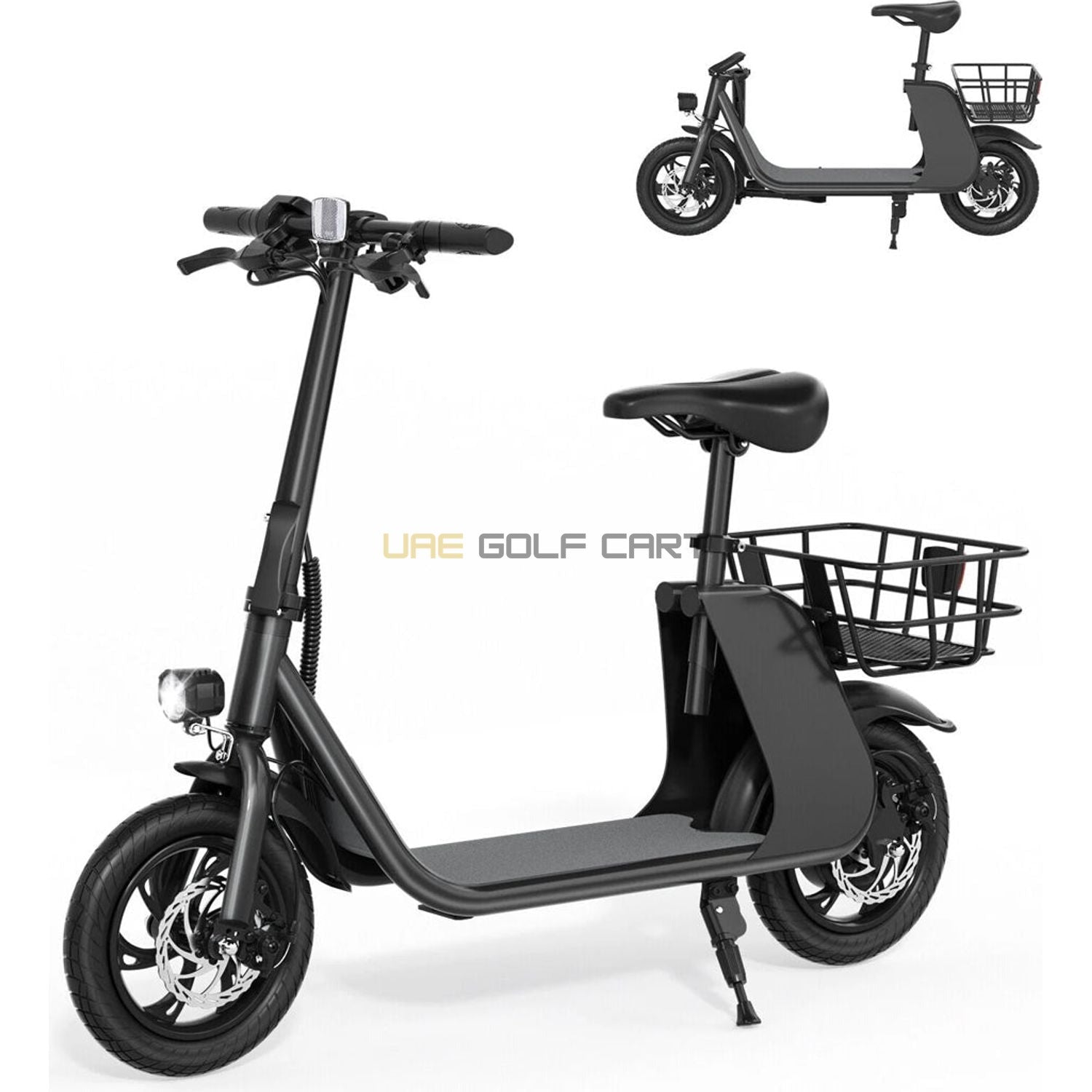 Buy Electric Scooter 36V 450W Foldable with Seat and Basket - 35 MPH, 20 Mile Range, 265 lb Load - Electric Bikes at UAE Golf Cart