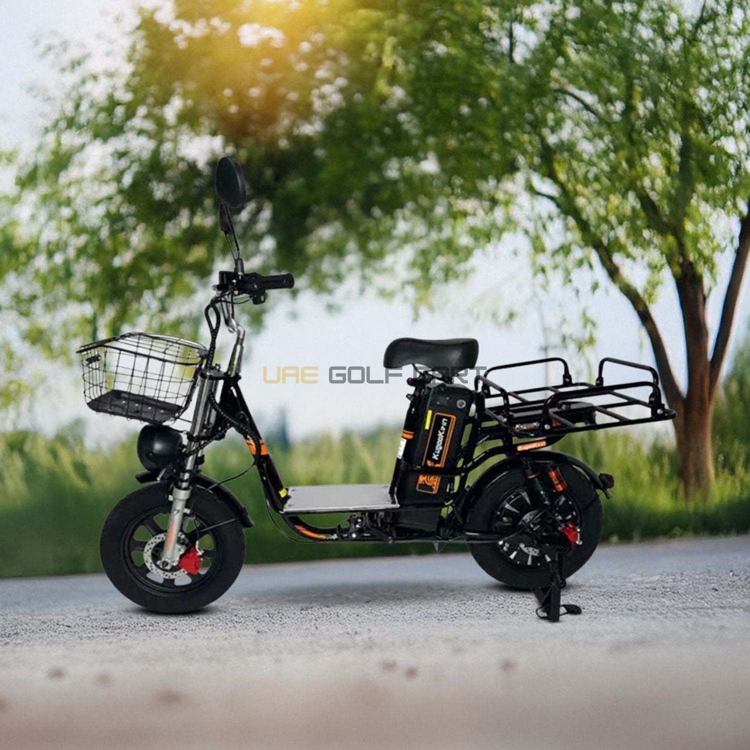 Buy Electric scooter 60V 21Ah, 55 km/h, 80 km range, 200 kg load, basket and seat - Electric Bikes at UAE Golf Cart