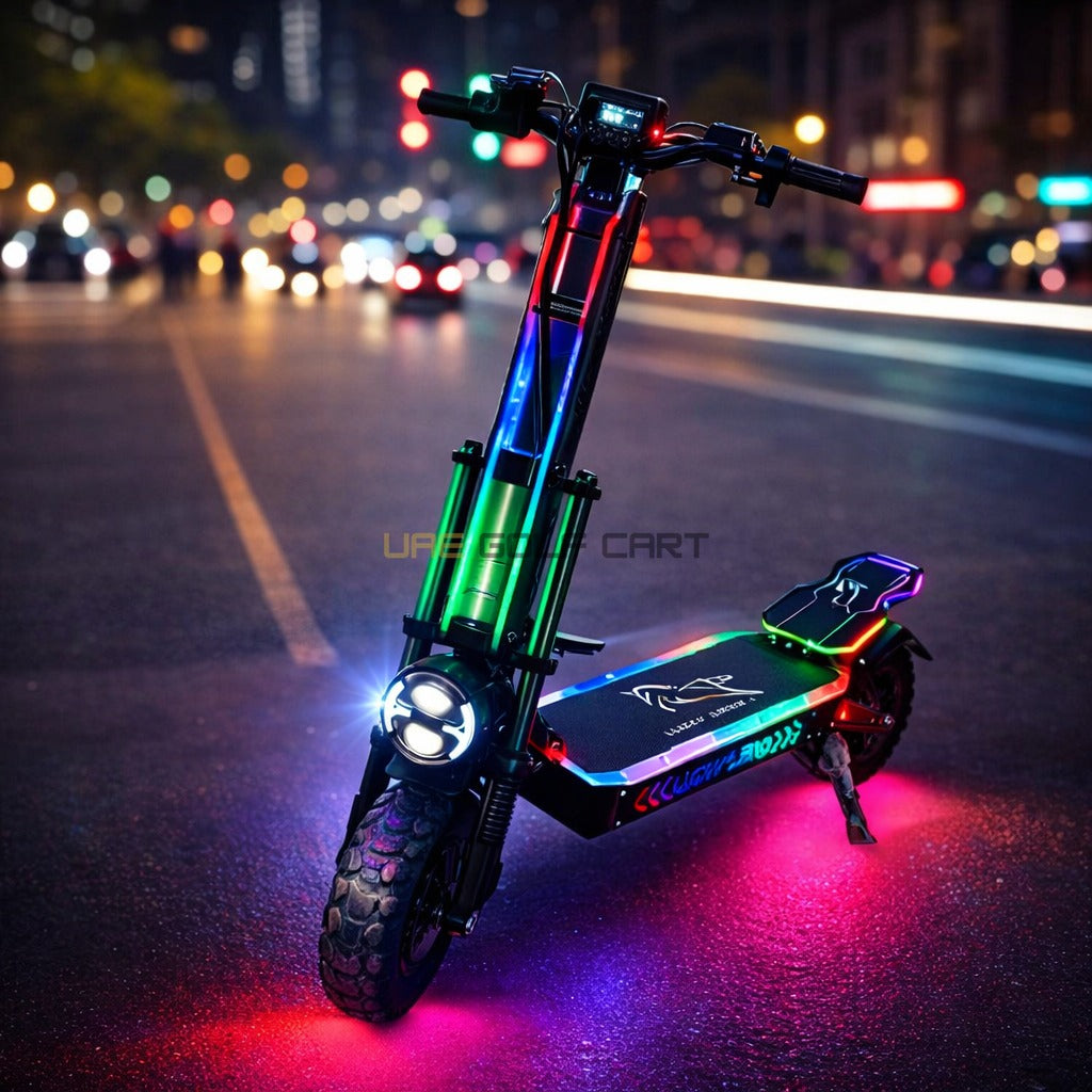Electric Scooter 60V 40Ah Dual Motor 6000W 90 km/h Foldable Off-road 13" Tires - Foldable Electric Scooters - Close Up | UAE Golf Cart