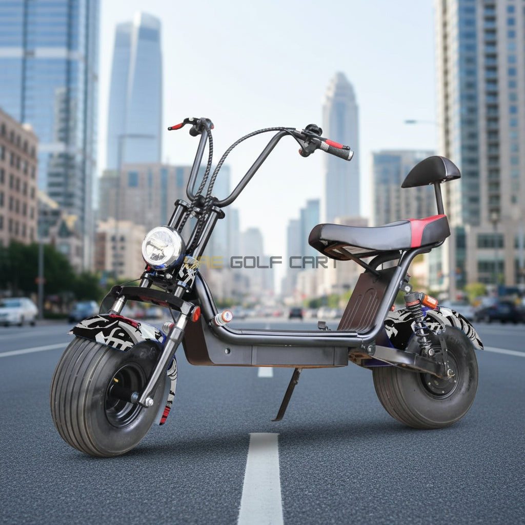 Electric Scooter Medium Fat Tire with Removable 48V 12Ah Battery 1000W Motor 30 km/h Speed - Electric Motorbikes & Mopeds - Photo 6 | UAE Golf Cart