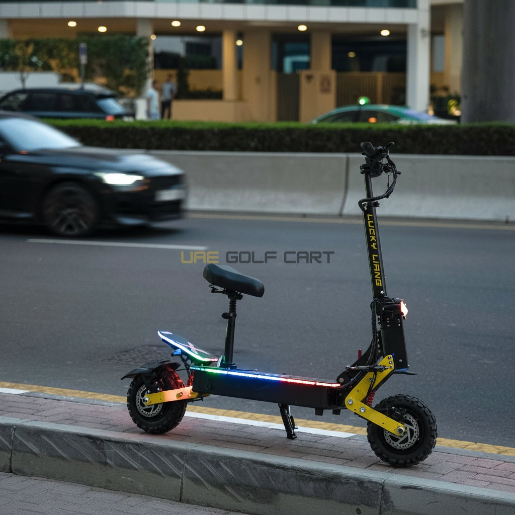 Electric Scooter Night Fury Plus 60V 33Ah Dual Motor 2000W x2 Speed 85 km/h Long Mileage - Foldable Electric Scooters - Close Up | UAE Golf Cart