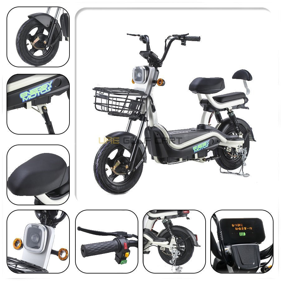 Electric Scooter with Pedal Assist, 48V Battery, 35 KM/H Speed, 2 Seats, 200 kg Capacity - Electric Bikes - Photo 9 | UAE Golf Cart