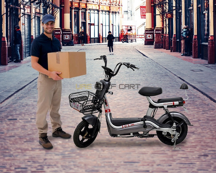 Electric Scooter with Pedal Assist, 48V Battery, 35 km/h Speed, 200 kg Capacity, 14-inch Wheels - Electric Grocery Bike - Photo 10 | UAE Golf Cart