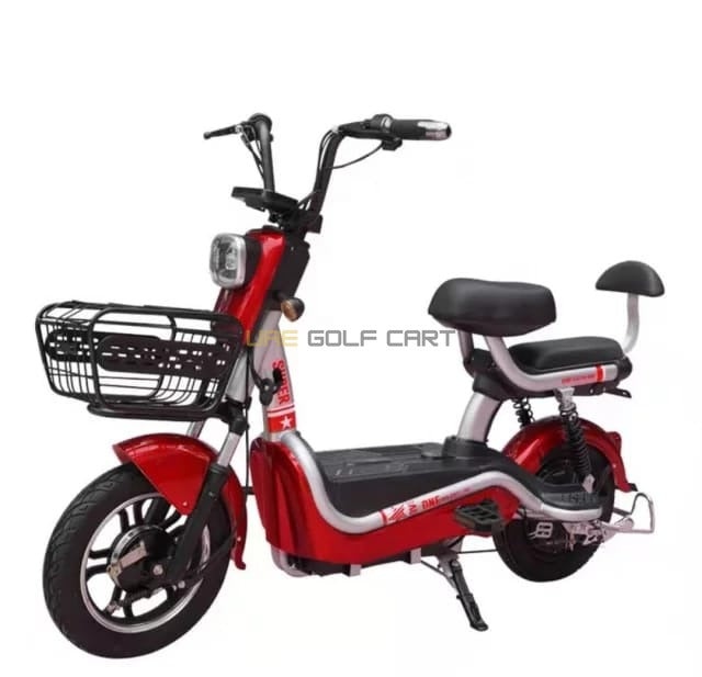 Buy Electric Scooter with Pedal Assist, 48V Battery, 35 km/h Speed, 200 kg Capacity, 14-inch Wheels - Electric Grocery Bike at UAE Golf Cart