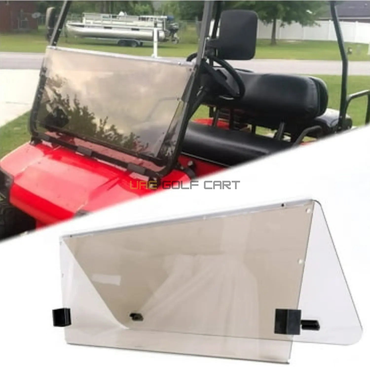 Fold Down Golf Cart Windshield 5mm Thick Impact Resistant Universal Fit - View 4