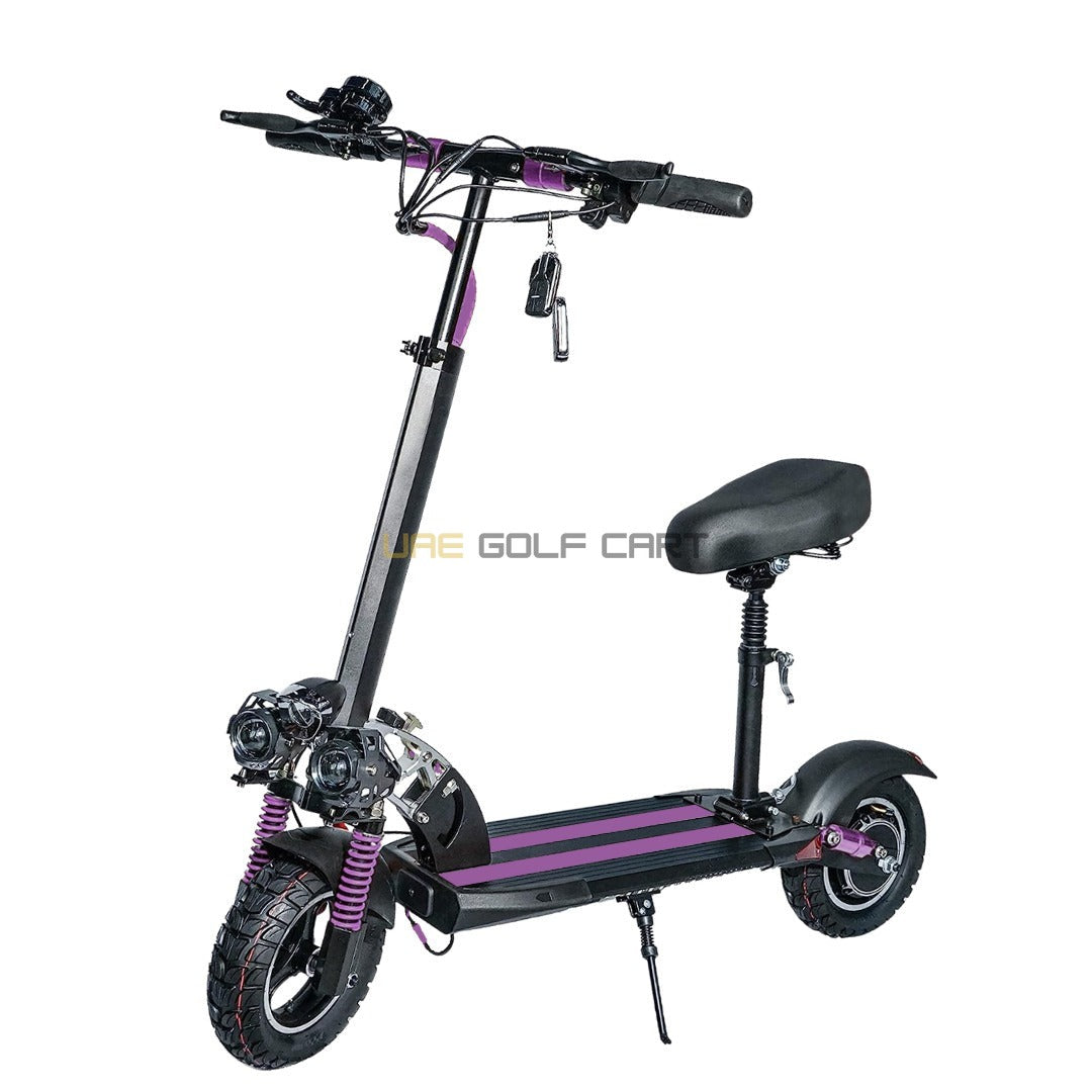 Foldable 48V 1200W LED Electric Scooter with Seat, 10Ah Battery, 65 km/h Max Speed, Double Disc Brakes - Foldable Electric Scooters - Photo 17 | UAE Golf Cart