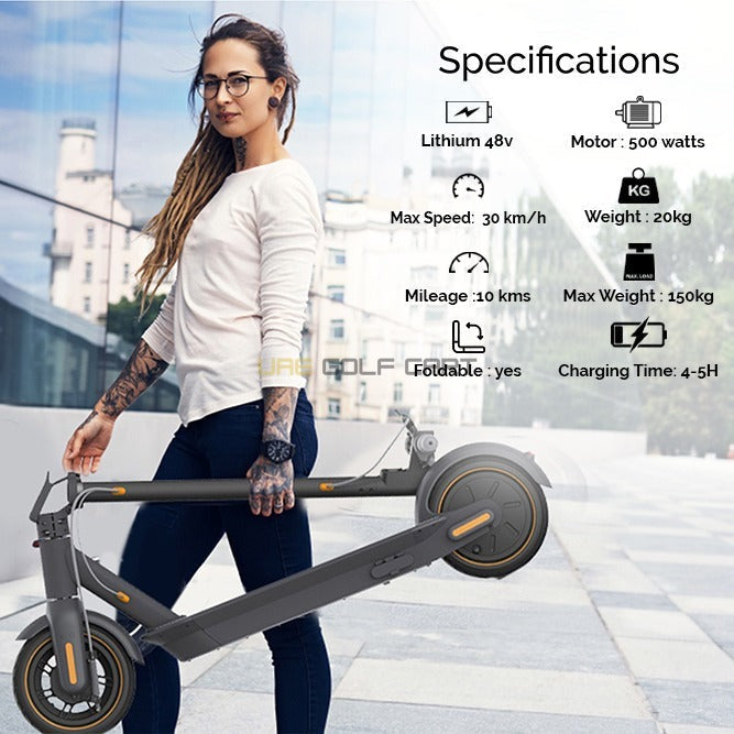 Foldable 48V 500W Electric Scooter with 30 km/h Speed and 110kg Load - Foldable Electric Scooters - Close Up | UAE Golf Cart