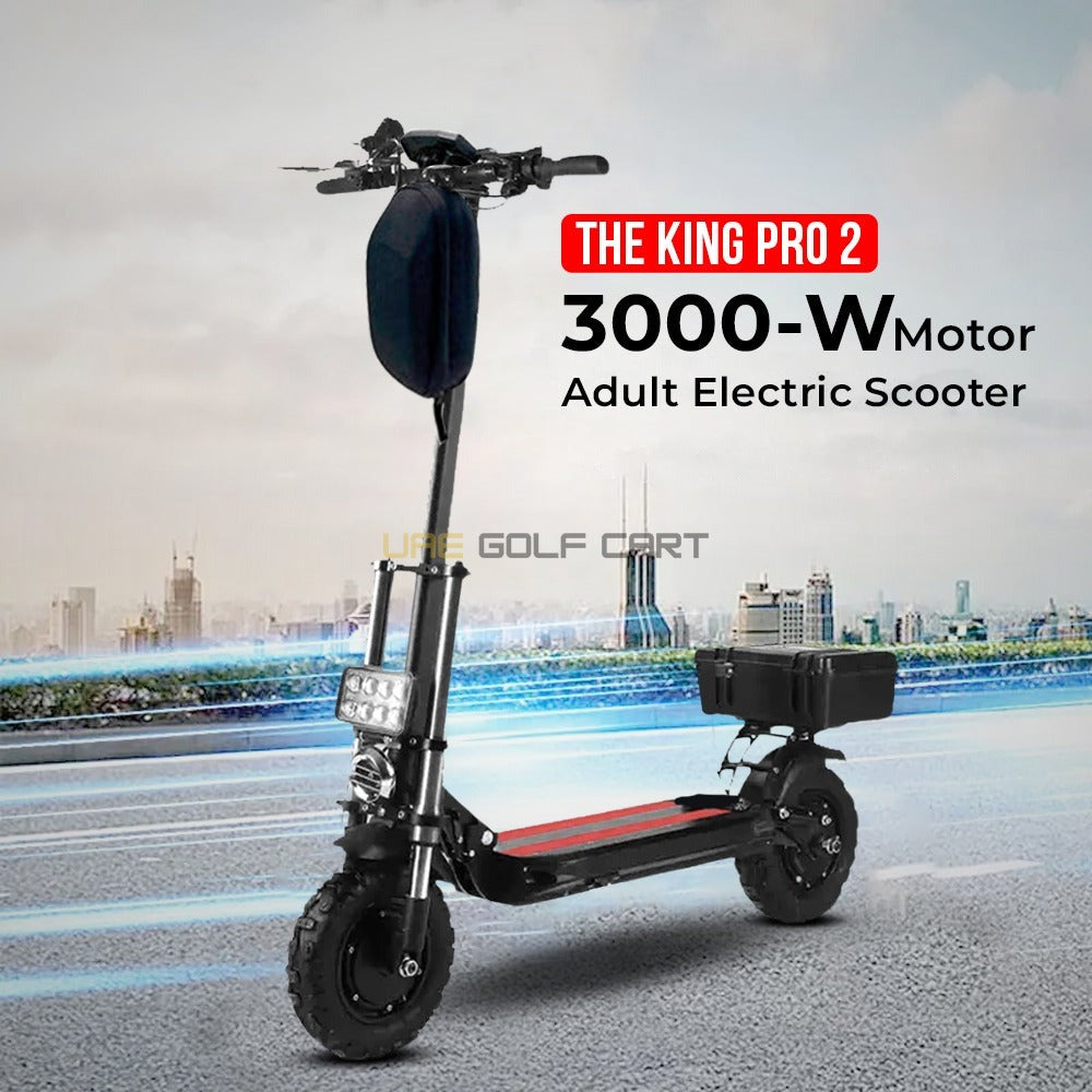 Foldable Electric Scooter King Pro 2 Dual Motor 3000W 48V 18Ah - Foldable Electric Scooters | UAE Golf Cart