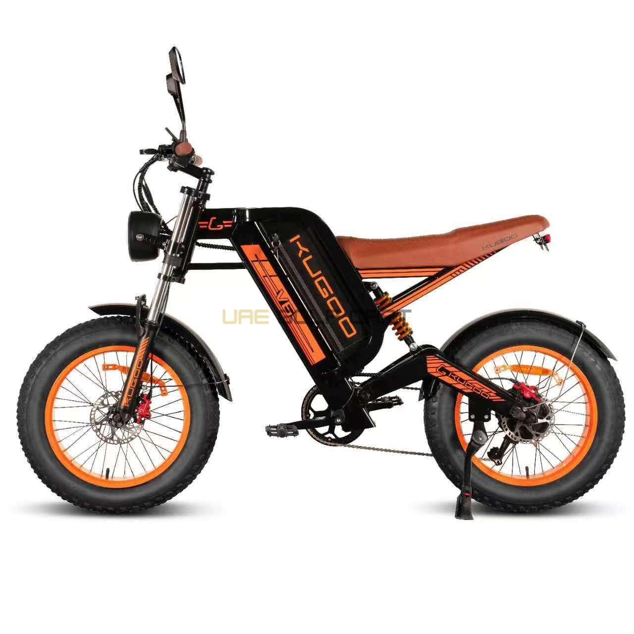 Harley Style Fat Tire Electric Bike with Removable 48V Lithium Battery and 1000W Dual Motor - Electric Bikes - Close Up | UAE Golf Cart