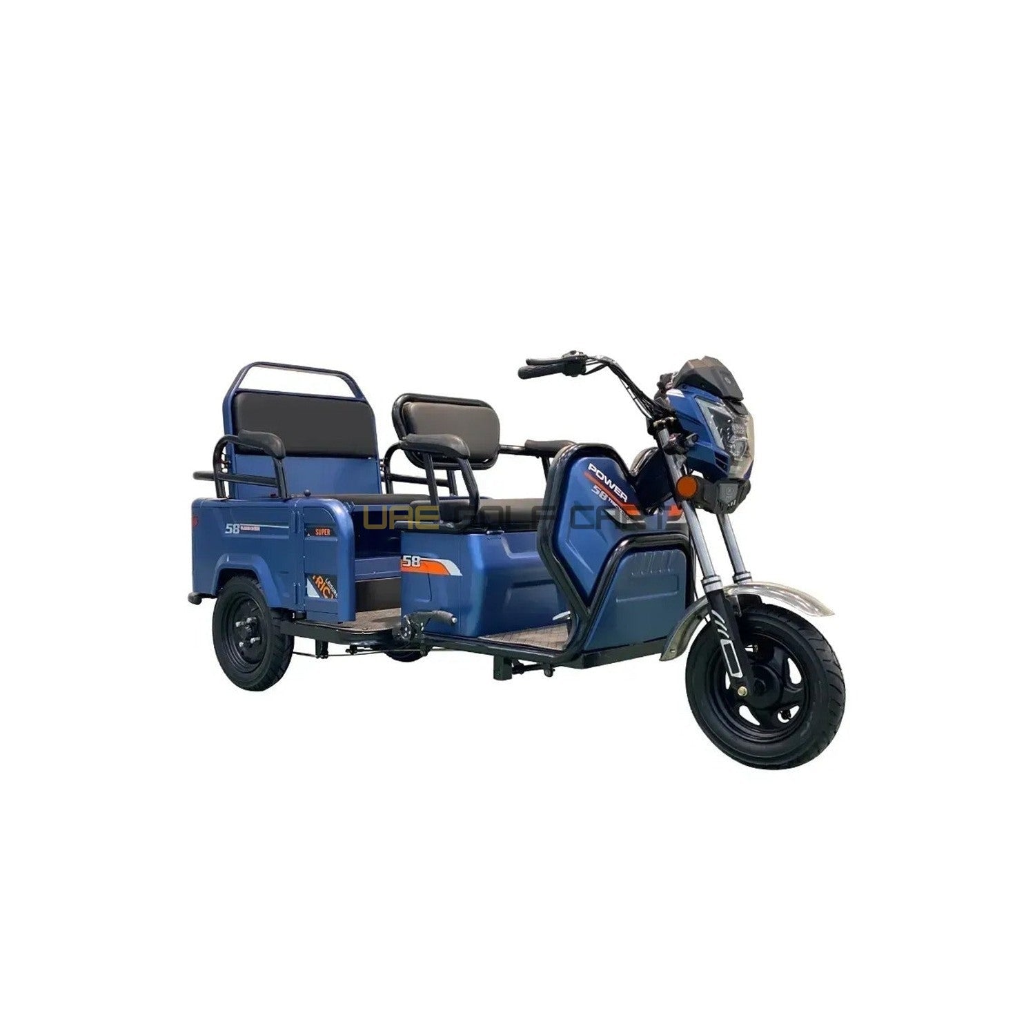 Hybrid Electric Tricycle UAE Golf Cart 48V 800W 400kg 4 Seats Cargo Passenger Open Body EEC GCC UAE - Cargo Bikes | UAE Golf Cart