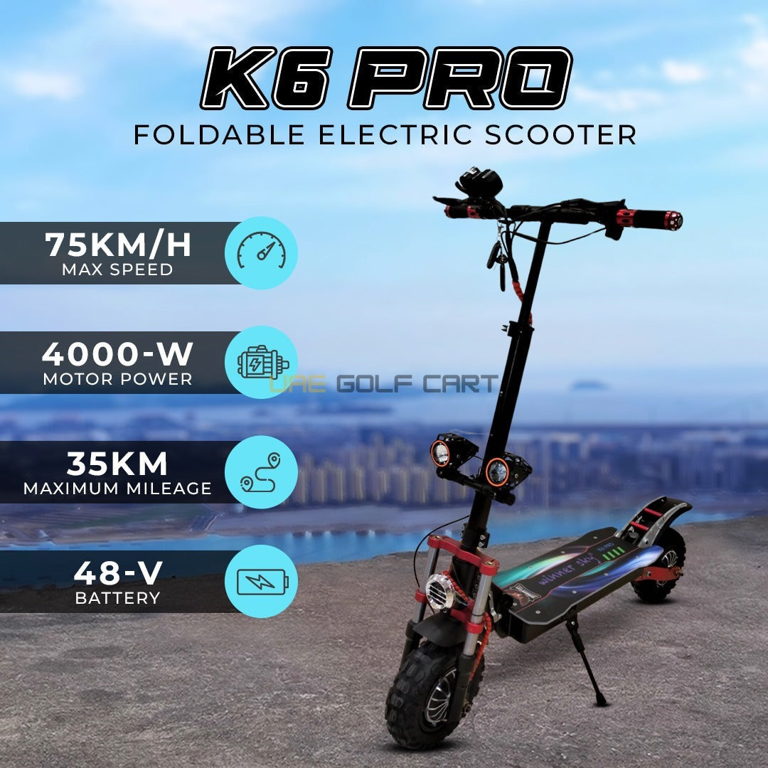 K6 Pro Foldable Electric Scooter 4000W Dual Motor 48V 15Ah - Foldable Electric Scooters - Photo 4 | UAE Golf Cart