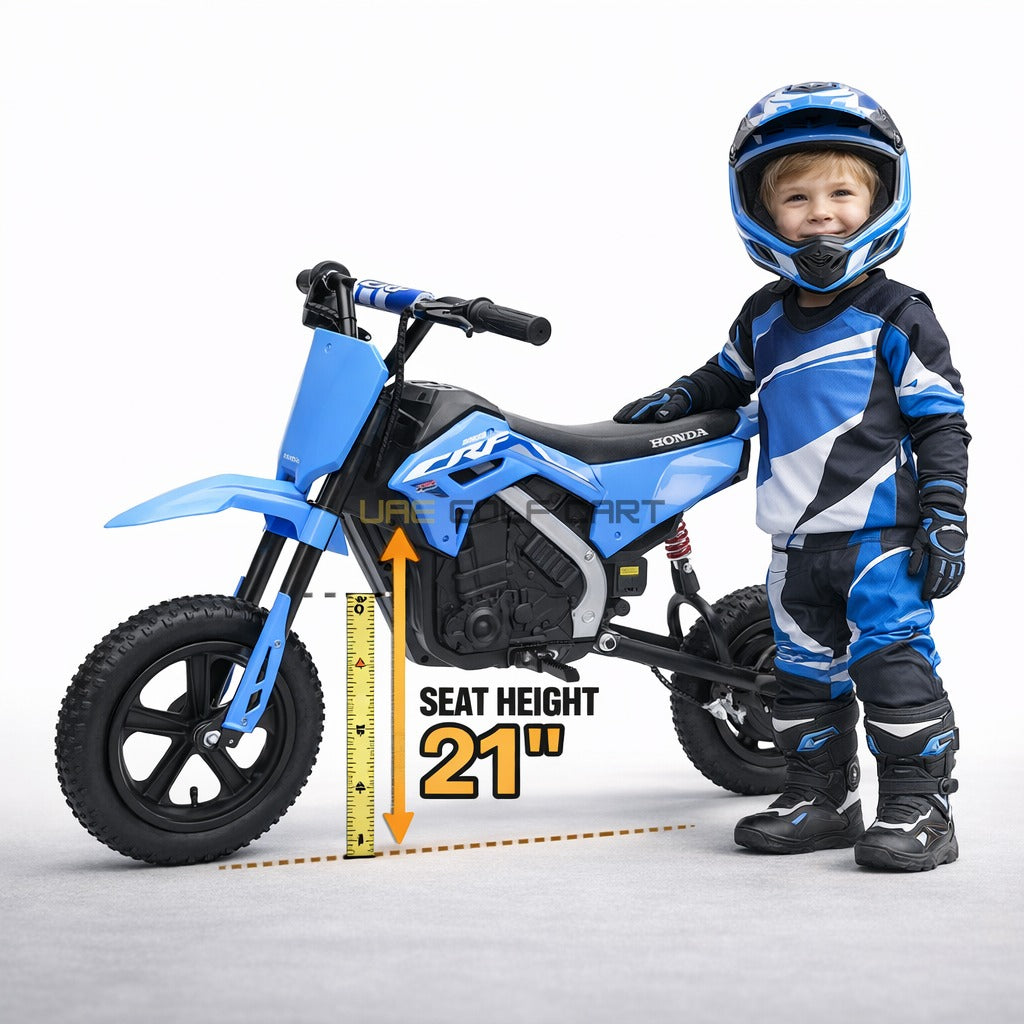 Kids Electric Dirt Bike 24V 250W Off-Road with Drum Brake, Leather Seat, Spring Suspension, 12" Tires, Max Load 50kg - Electric Dirt Bikes - Close Up | UAE Golf Cart