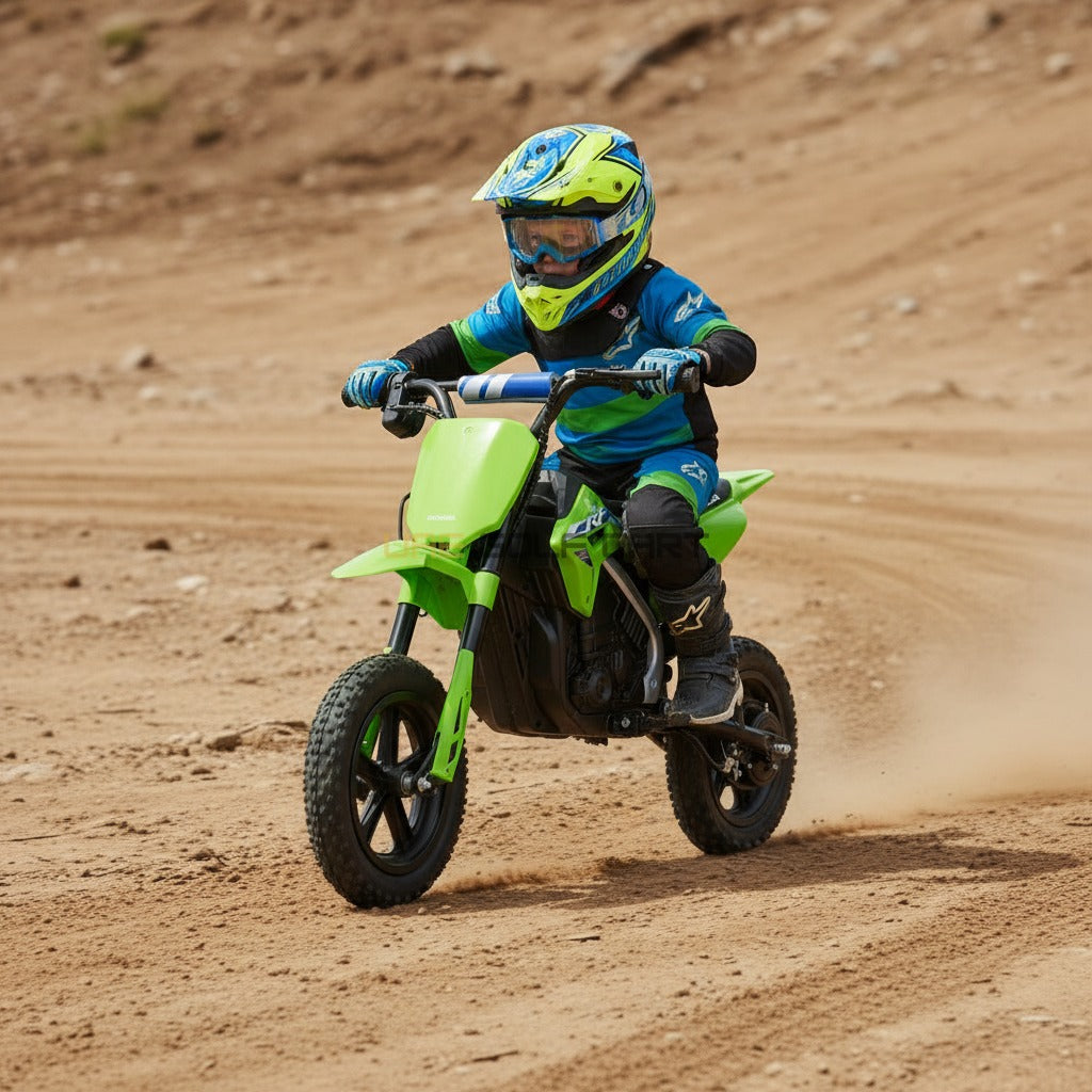 Kids Electric Dirt Bike 24V 250W Off-Road with Drum Brake, Leather Seat, Spring Suspension, 12" Tires, Max Load 50kg - Electric Dirt Bikes - Photo 5 | UAE Golf Cart