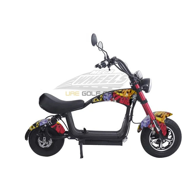 Mini Coco City Chopper 48V 1000W Electric Scooter with Seat, Fat Tires, 30 MPH, 150kg Load, 35km Range - Electric Motorbikes & Mopeds | UAE Golf Cart