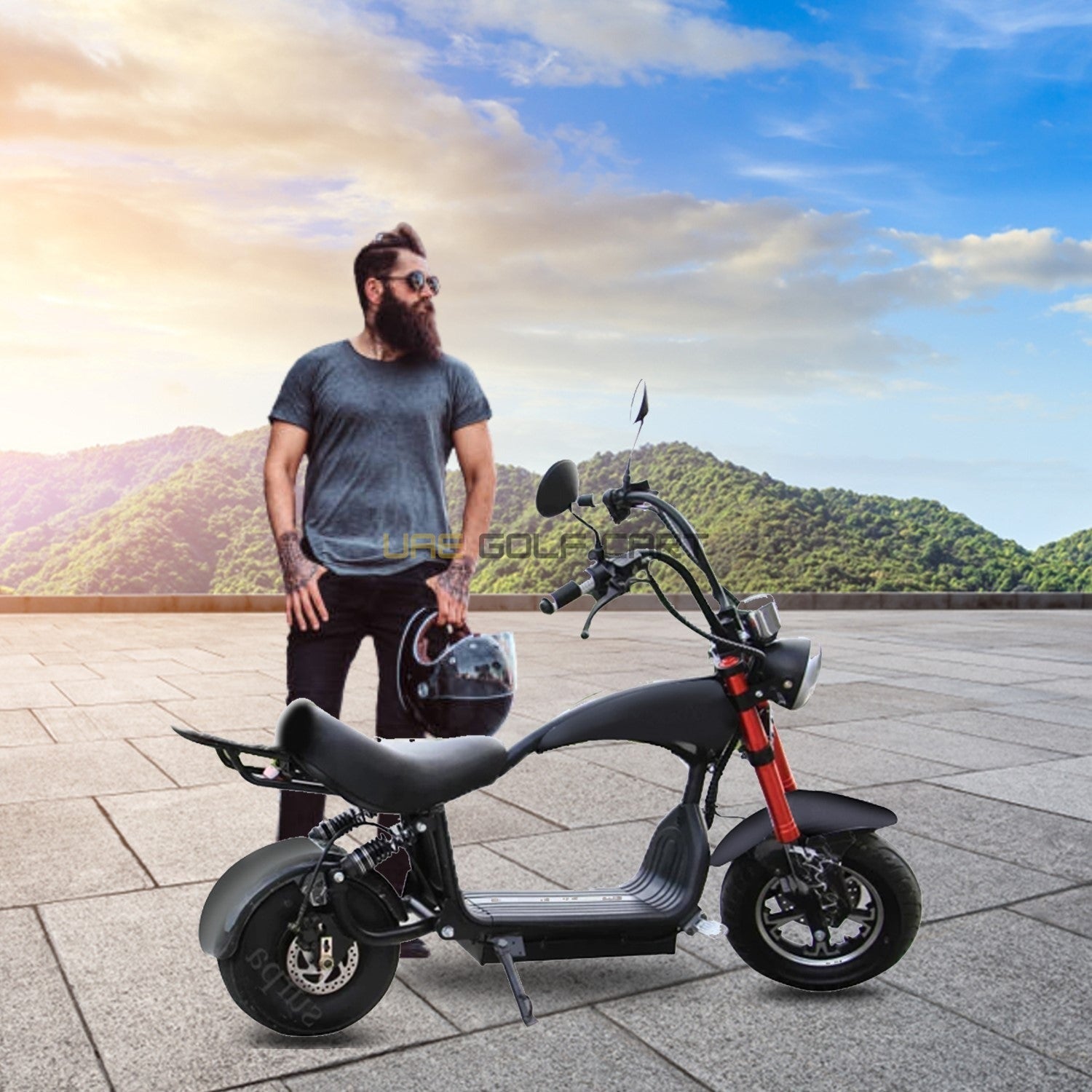 Mini Coco City Chopper 48V 1000W Electric Scooter with Seat, Fat Tires, 30 MPH, 150kg Load, 35km Range - Electric Motorbikes & Mopeds - Photo 9 | UAE Golf Cart
