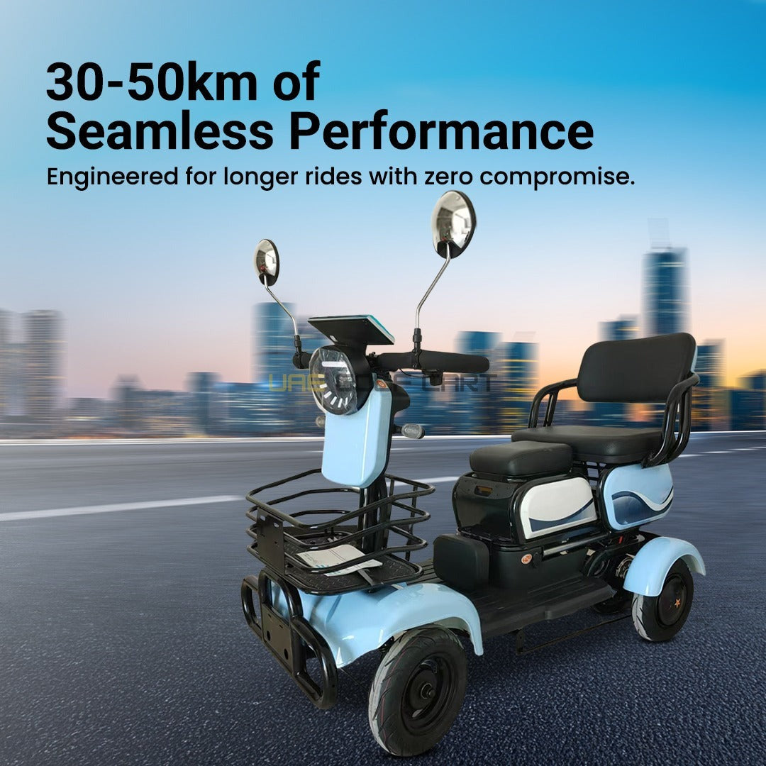 Quad Family Electric Scooter with 4 Wheels, Sliding Seats, 48V 20Ah Battery, 35 km/h Top Speed, 200 kg Load Capacity - Electric Motorbikes & Mopeds - Photo 8 | UAE Golf Cart