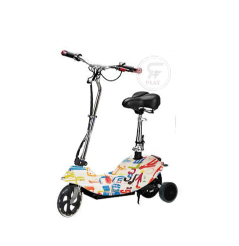UAE Golf Cart 24V Foldable Electric Scooter for Kids with Seat, Training Wheels and Adjustable Handlebars – 6 inch PU Tyres - View 10