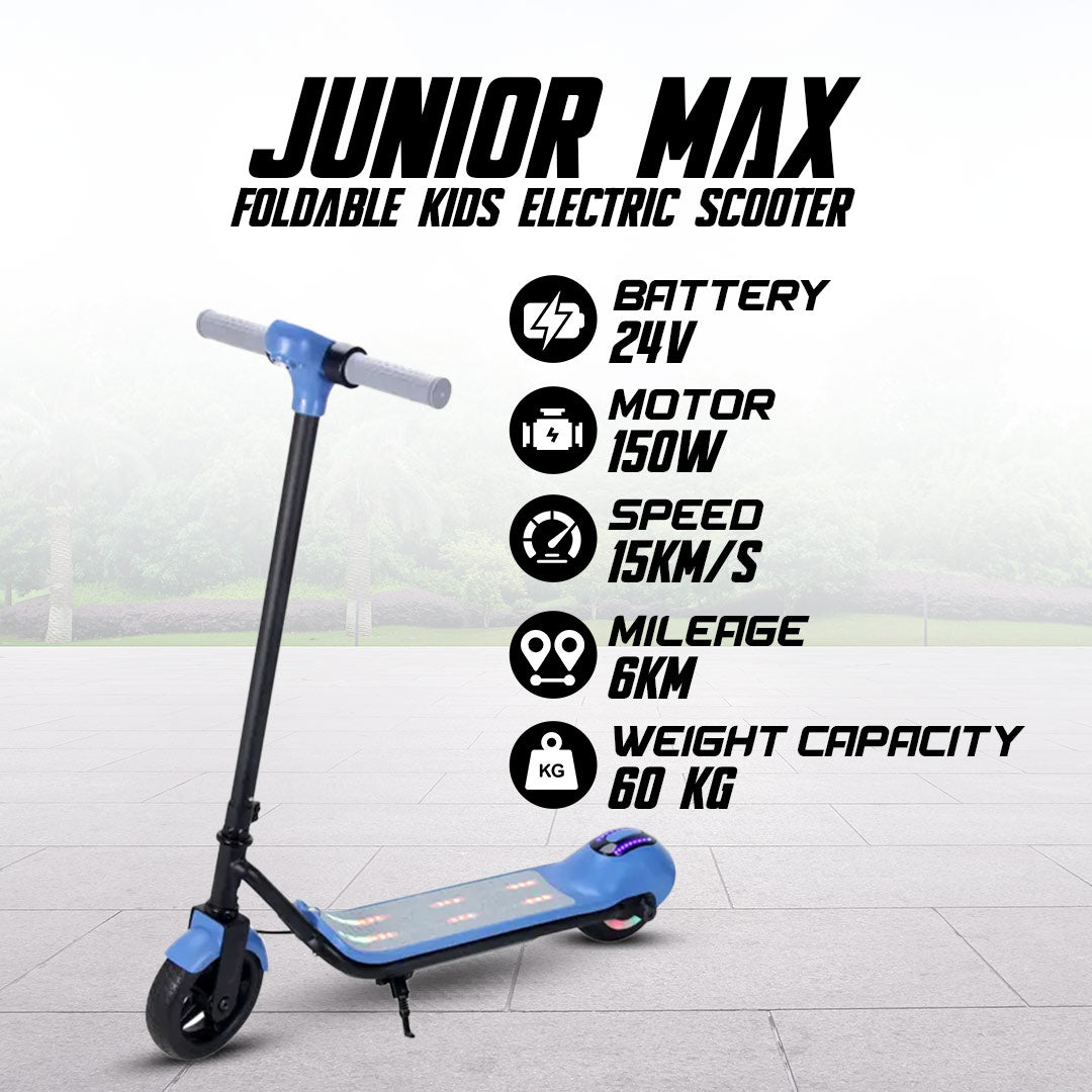 UAE Golf Cart 24V Foldable Kids Electric Scooter with LED Lights, Adjustable Handlebar, 150W Motor, 6kg - View 4