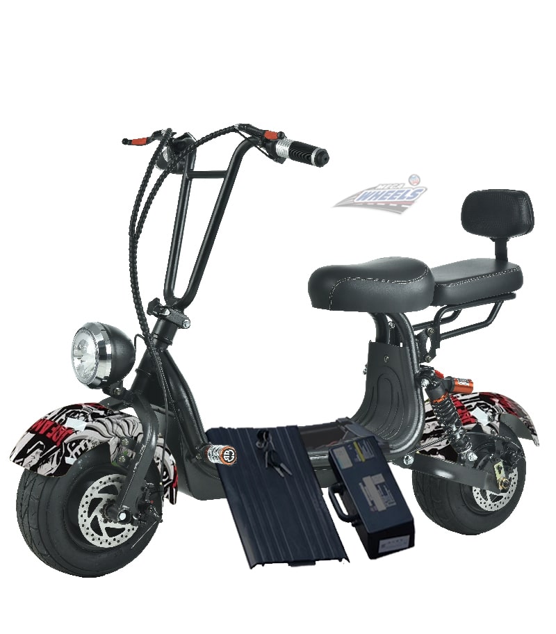 UAE Golf Cart 48V 1000W Mini Fat Tyre Electric Scooter with Removable Battery and Dual Seat - View 17