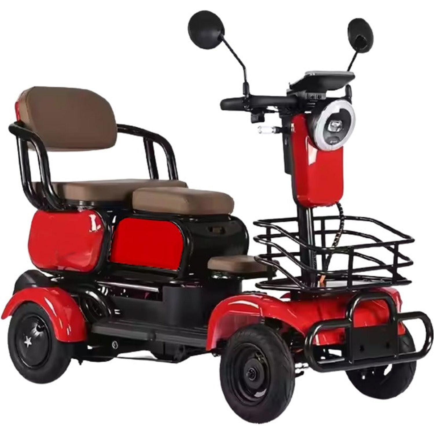 UAE Golf Cart 48V 4-Wheel Electric Scooter with Sliding Seats for 3 Passengers, 600W Motor, 30km Range