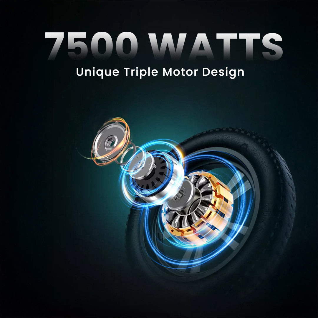 UAE Golf Cart 48V 7500W Triple Motor Foldable 3-Wheel Electric Scooter for Adults, 70 km/h, 80 km Range - View 8