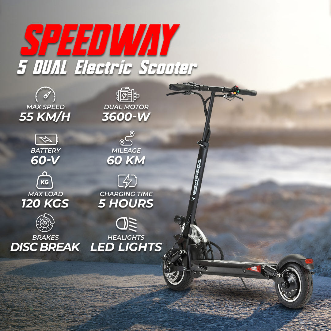 UAE Golf Cart 60V 23.4Ah 3600W Electric Scooter with 10" Tubeless Tires, Dual Disc and Magnet Brakes, Foldable, 25 km/h Speed, 120kg Load - View 1