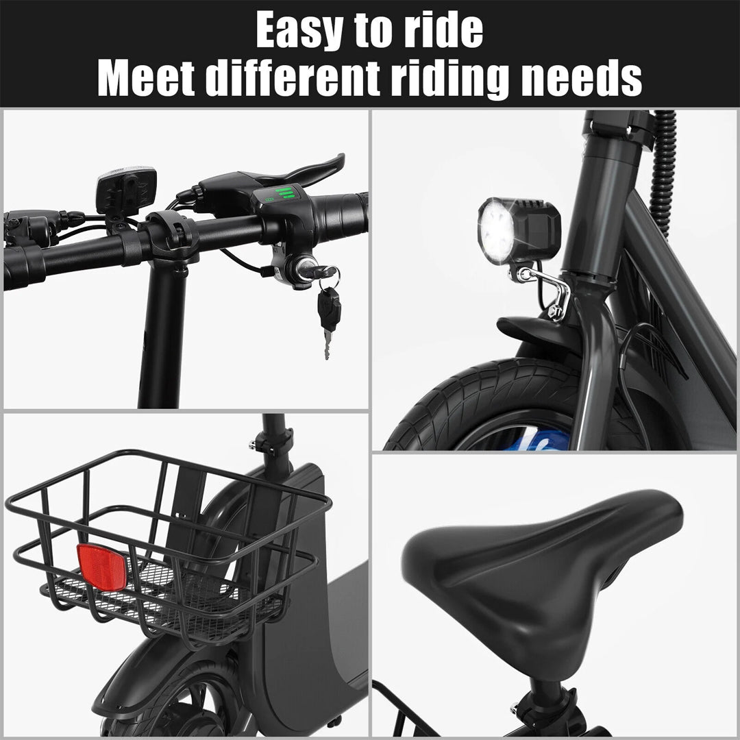 UAE Golf Cart Electric Scooter 36V 450W Foldable with Seat and Basket - 35 MPH, 20 Mile Range, 265 lb Load - View 5