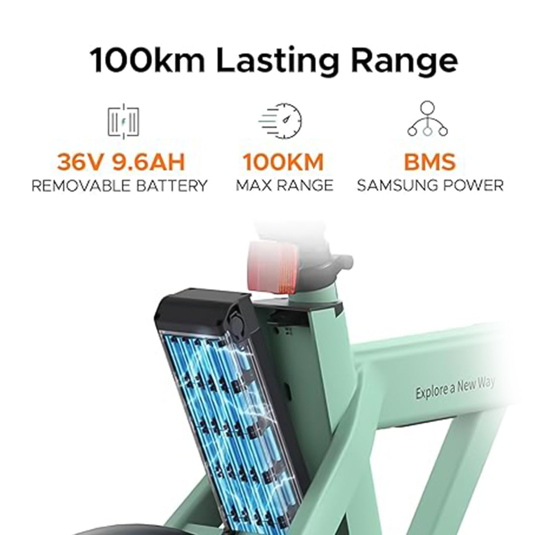 UAE Golf Cart Folding Electric Bike with Torque Sensor, Belt Drive, 250W Motor, 36V 9.6Ah Battery, 100 km Range, 18.5 kg, 120 kg Payload - View 17