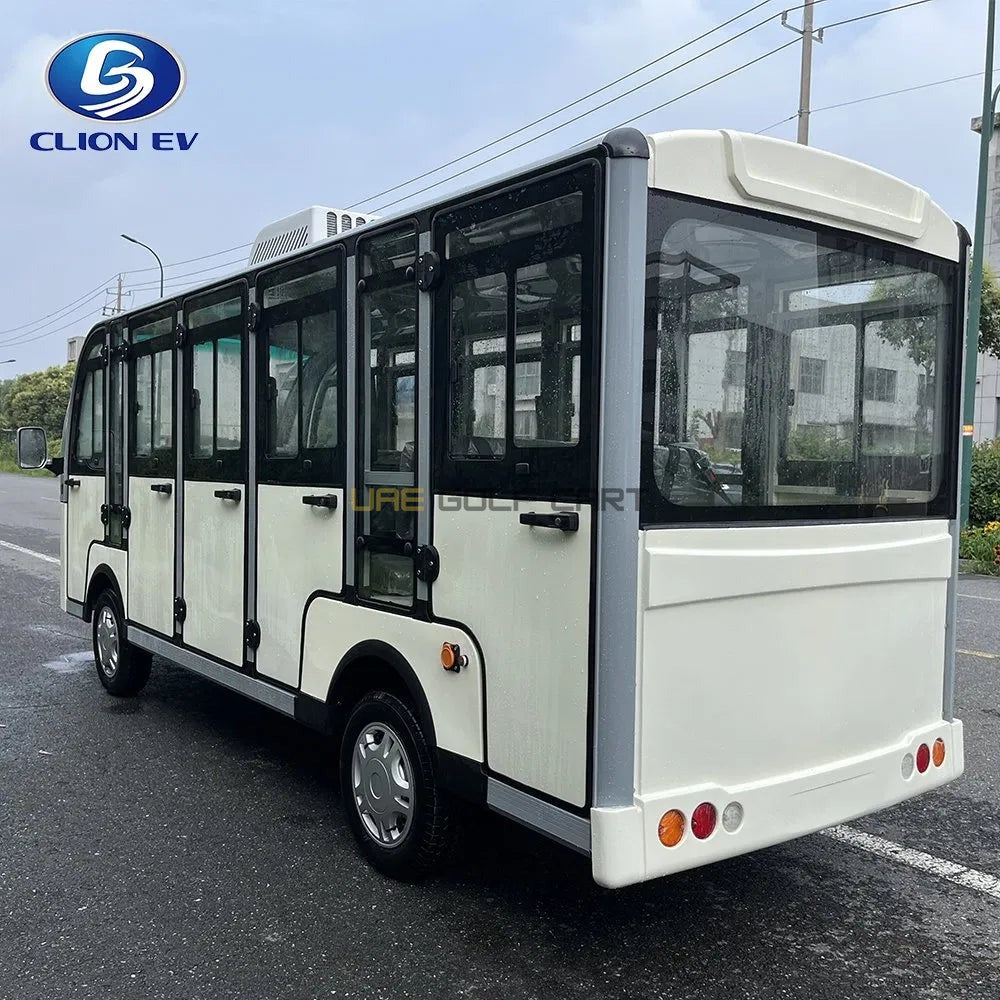 14 Passenger Electric Sightseeing Shuttle Cart with AC Motor and Audio System - Sightseeing Electric Buses - 14 Seater - Close Up | UAE Golf Cart