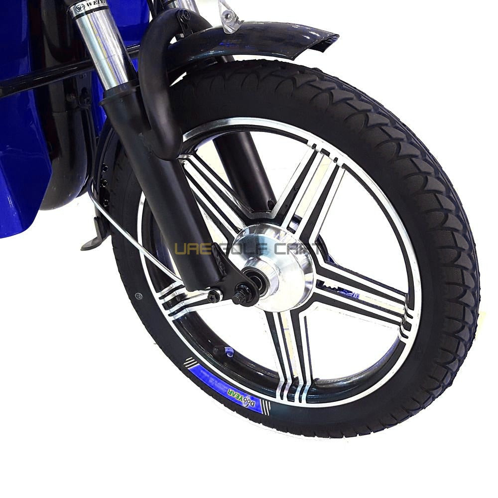 16" Classic 48V 500W Electric Scooter with Pedal and Seat - Electric Grocery Bike - Close Up | UAE Golf Cart