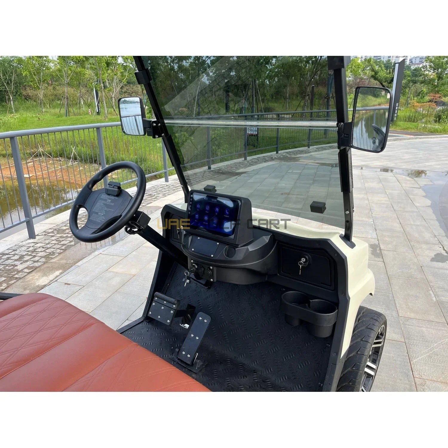 2 Seater On Road Electric Golf Cart with Lithium Battery and Bluetooth - Normal Golf Carts - 2 Seater - Close Up | UAE Golf Cart