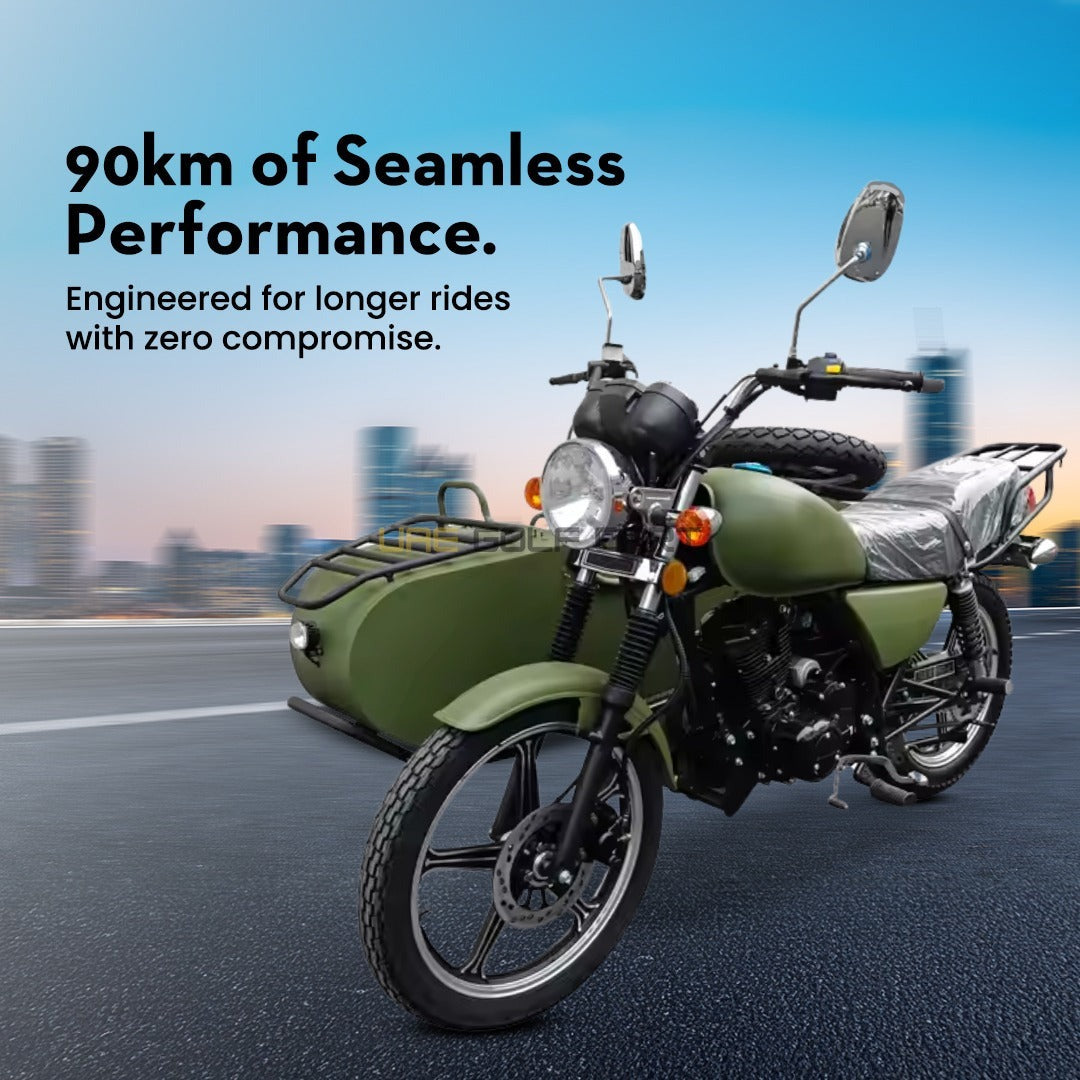 200cc Off‑Road Three‑Wheeled Motorbike with Sidecar, 90 km/h Max Speed, 12L Fuel Tank, 3‑Passenger - Electric Motorbikes & Mopeds - Photo 11 | UAE Golf Cart