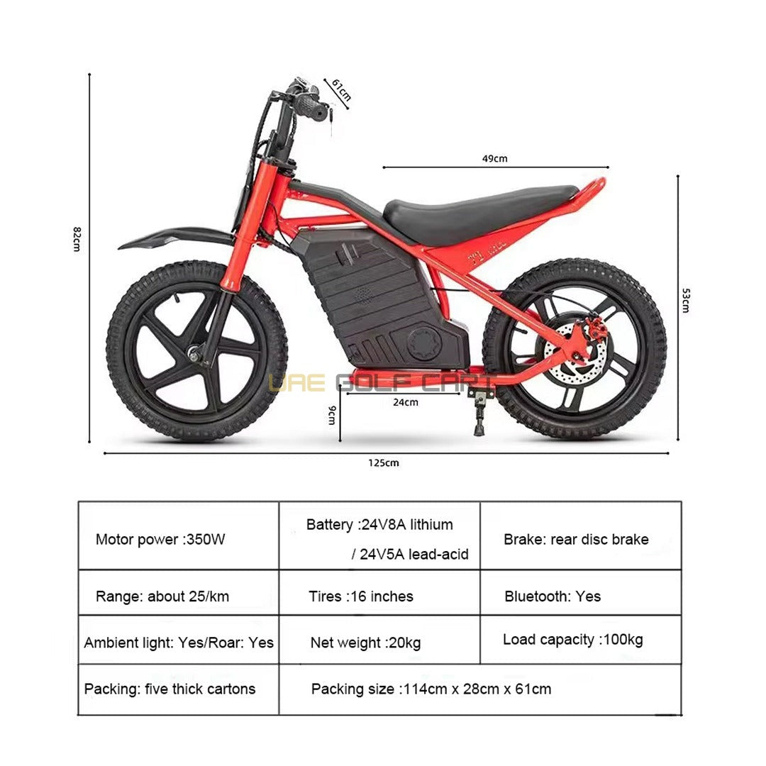24V 350W Kids Electric Bike 16 Inch Balance Dirt Bike for Ages 5-9 - Electric Dirt Bikes - Photo 13 | UAE Golf Cart