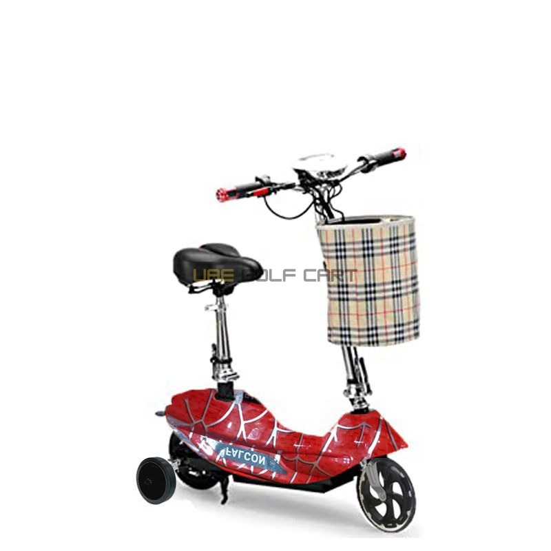 24V Foldable Electric Scooter for Kids with Seat, Training Wheels and Adjustable Handlebars – 6 inch PU Tyres - Foldable Electric Scooters | UAE Golf Cart
