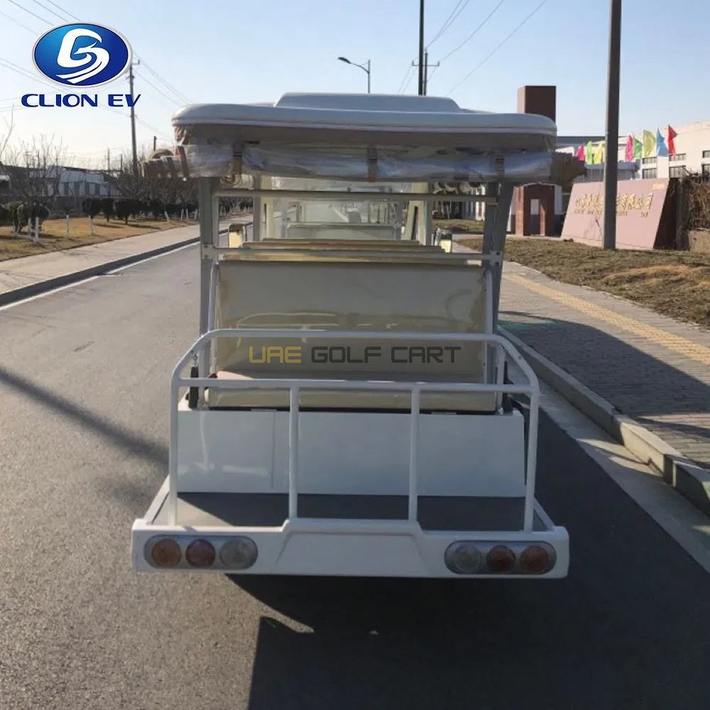 28 Seater Electric Sightseeing Shuttle and Trackless Train with 72V Motor - Sightseeing Electric Buses - 28 Seater - Close Up | UAE Golf Cart