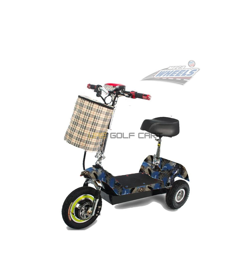 3 Wheel Electric Scooter 350W 25 km/h 36V 12Ah Foldable with Seat and Basket 100-120kg Load - Foldable Electric Scooters | UAE Golf Cart