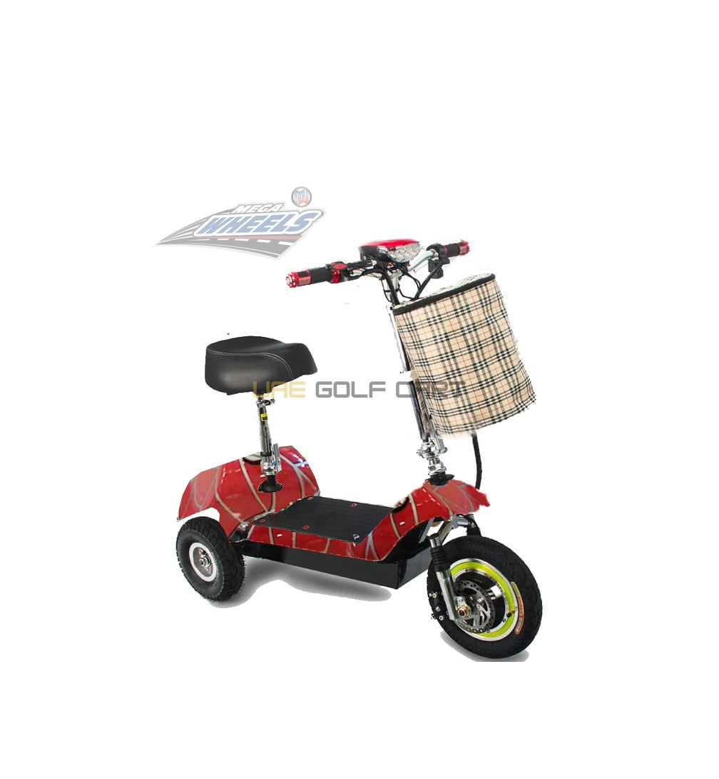 3 Wheel Electric Scooter 350W 25 km/h 36V 12Ah Foldable with Seat and Basket 100-120kg Load - Foldable Electric Scooters - Photo 4 | UAE Golf Cart