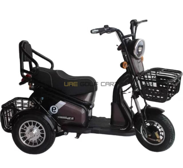 3-Wheel Electric Scooter with Dual Seats and Basket - Electric Motorbikes & Mopeds - Photo 11 | UAE Golf Cart