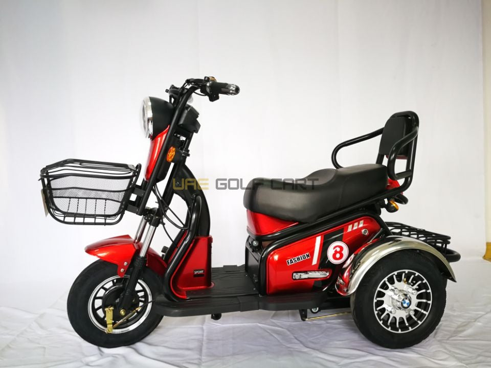 3-Wheel Electric Scooter with Dual Seats and Basket - Electric Motorbikes & Mopeds - Photo 5 | UAE Golf Cart