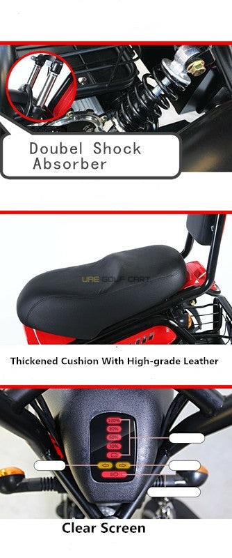 3-Wheel Electric Scooter with Dual Seats and Basket - Electric Motorbikes & Mopeds - Photo 8 | UAE Golf Cart
