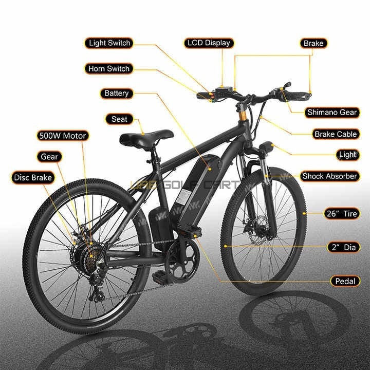 36V 350W Electric Mountain Bike with 26 Inch Wheels and Removable Battery - Electric Bikes - Photo 13 | UAE Golf Cart