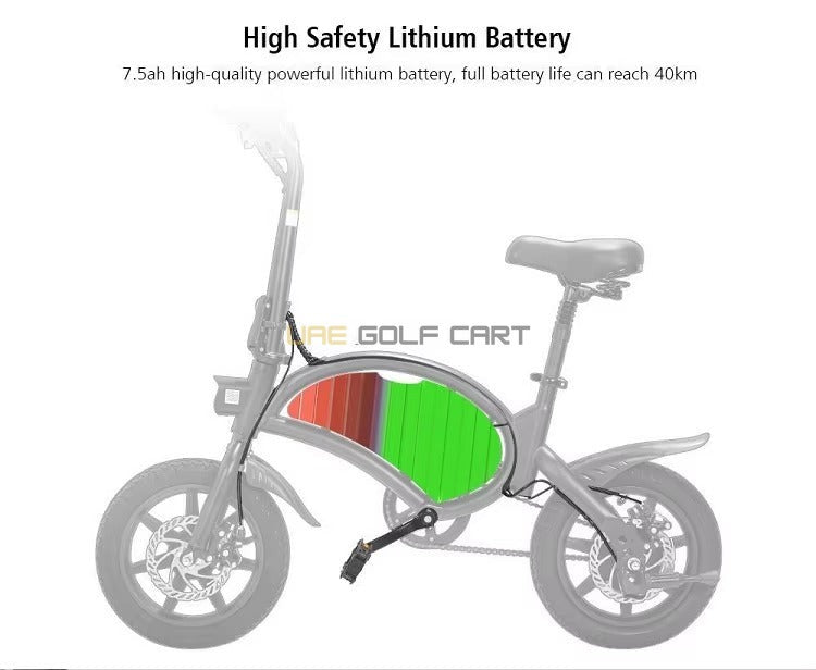 400W 48V Electric Bike with 45 km/h Top Speed, 25 km Range, Foldable Frame, Disc Brakes, 20" Pneumatic Wheels, 21 kg Weight - Electric Bikes - Photo 7 | UAE Golf Cart