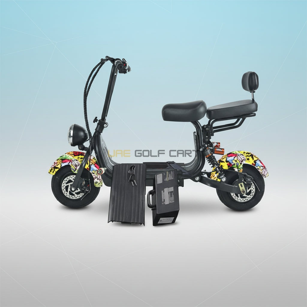 48V 1000W Mini Fat Tyre Electric Scooter with Removable Battery and Dual Seat - Electric Motorbikes & Mopeds - Photo 6 | UAE Golf Cart
