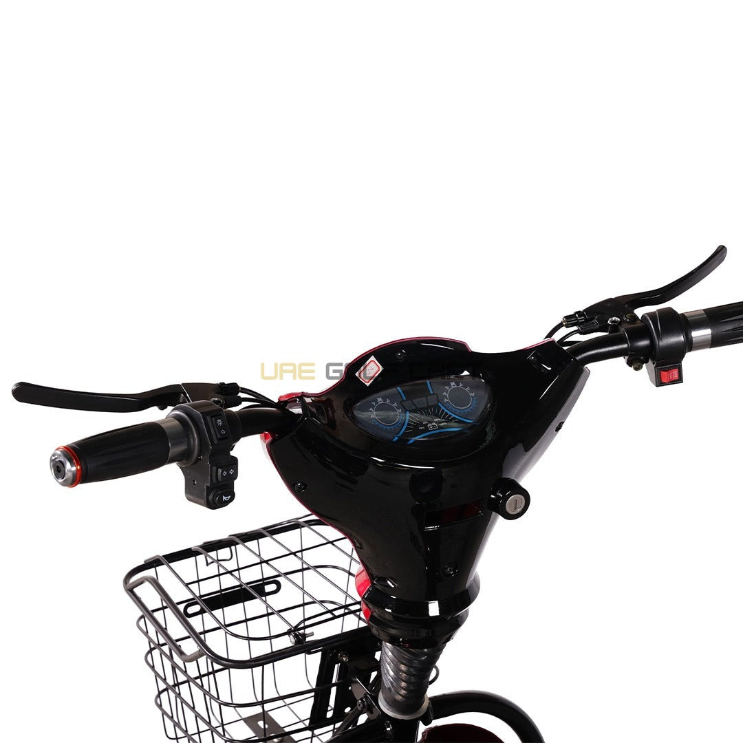 48V 12Ah Lead Acid Electric Scooter with Seat, 400W Motor, 16" Tires, Removable Battery, 32 km/h Top Speed, 40 km Range - Electric Bikes - Close Up | UAE Golf Cart