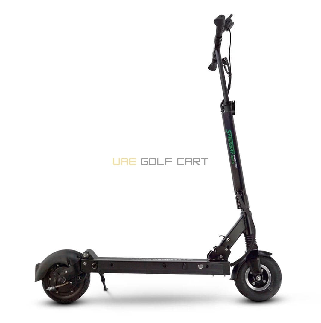 48V 13Ah Dual Suspension Electric Scooter - Black and White, 25 km/h Top Speed, 30 Mile Range - Foldable Electric Scooters - Close Up | UAE Golf Cart