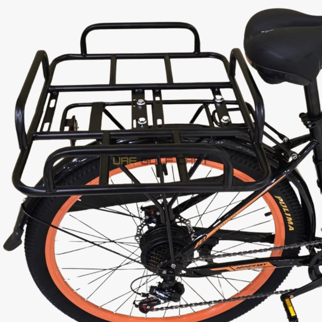 48V 13Ah Electric Bike with Removable Battery, Front LED, Rear Carrier, Advanced Suspension and 27.5" Tires - Electric Bikes - Close Up | UAE Golf Cart