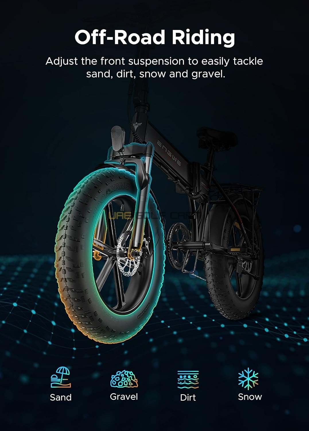 48V 13Ah Electric Fat Mountain Bike with 750W Motor, 25 km/h Speed, Foldable Frame, 150kg Load Capacity - Electric Bikes - Photo 12 | UAE Golf Cart