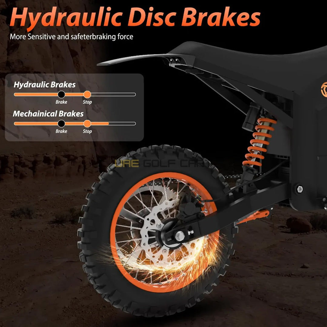 48V 1500W Electric Dirt Bike with 21Ah Battery, Hydraulic Suspension, 14" Front Tire, 12" Rear Tire, 45‑55 km/h Top Speed - Electric Dirt Bikes - Photo 27 | UAE Golf Cart